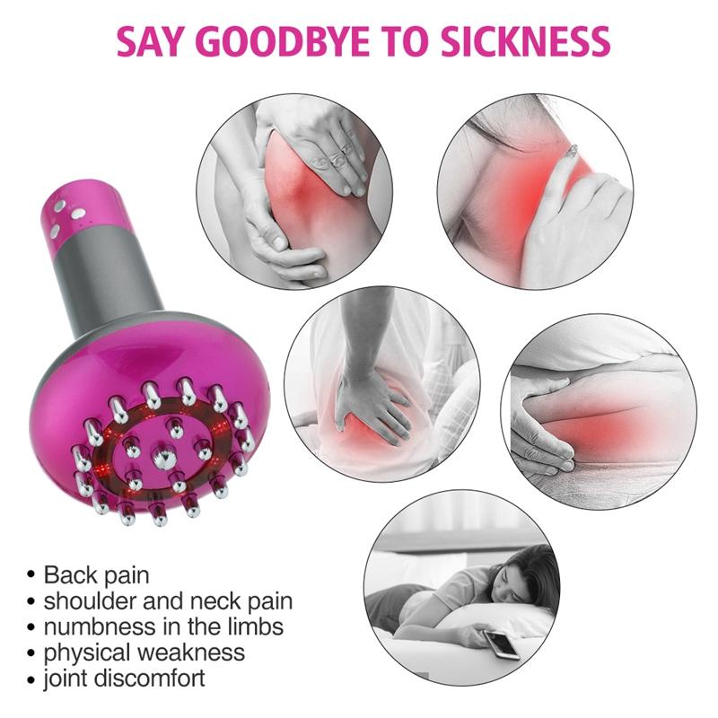 Electric Meridian Brush Lymphatic Drainage EMS Anti Cellulite Gua Sha Massager Microcurrent Heating Rechargeable Body Massagers