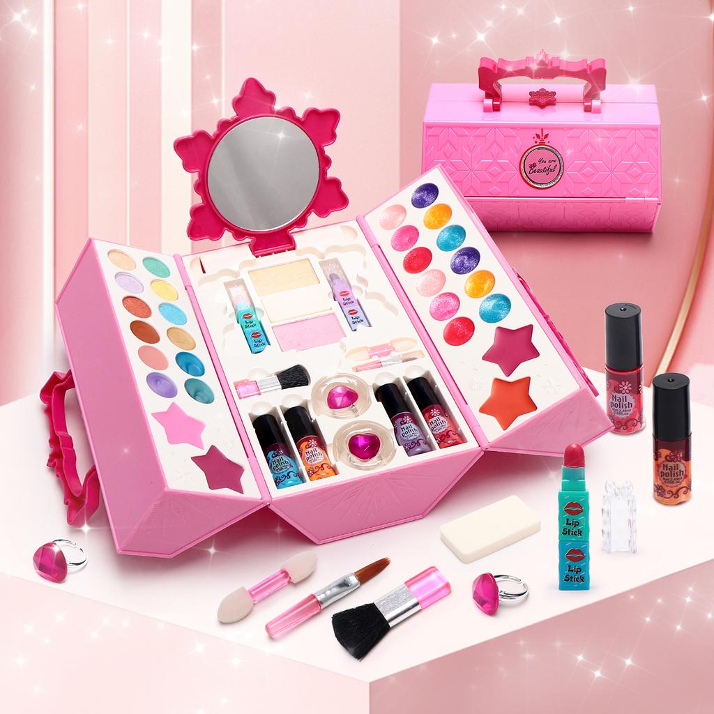 Children'S Water-Soluble Makeup Set Safe, Non-Toxic, Washable, Rich Eye Shadow, Lip Gloss, Family Toy