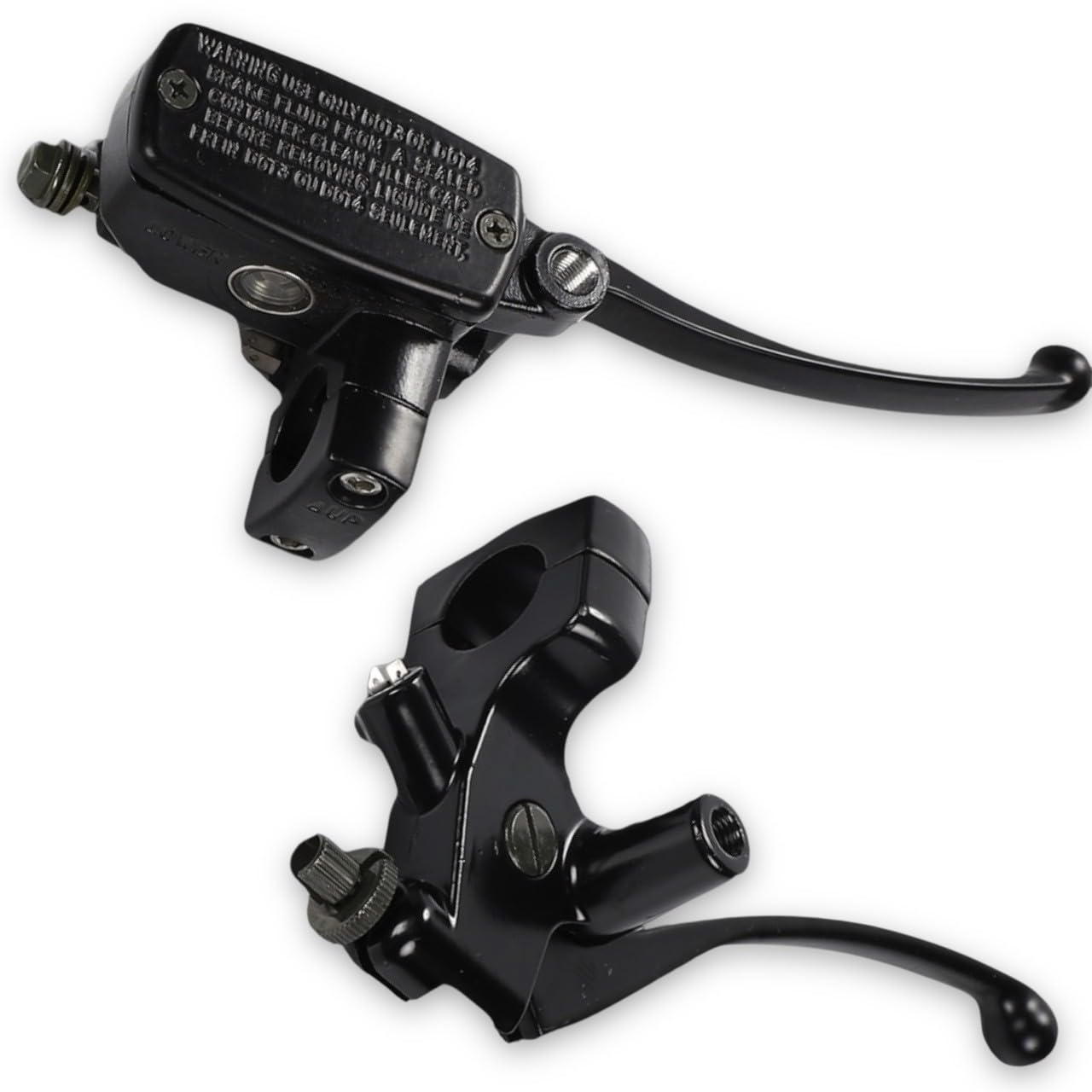 

Kanoan Master Cylinder Brake and Clutch Lever Set for 25mm Drag and Dirt Universal Aftermarket Part Handlebars, 1-Inch, Star, Vulcan, Shadow,