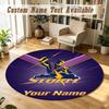 Round Rug Custom NameMelbourne Storm Pattern Non Slip Carpet Home Floor Decor