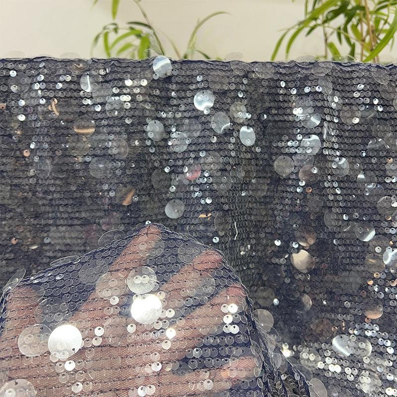 1/3yards Elastic Mesh Striped Sequin Embroidered Lace Fabric Bridal Wedding Dress Material Costume Decor Trim Shinny Material