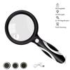 Handheld Illuminated Magnifier Large Lens Usb Rechargeable 5x 10x Magnifying Glasses With 33 Led Touch Switch Reading Amplifier