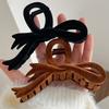 Grab for Women Girls Thick Curly Long Hair Daily Headwear Elegant Velvet Bowknot Shaped Hair Claw Non Slip Acrylic Shark Hair