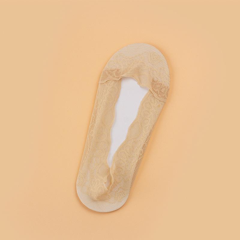 Women's Japanese Style Non-Slip Lace Boat Socks - Pure Cotton, Summer Thin, Invisible Shallow Mouth Socks