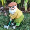 Scultura Gnomo da Golf in Resina Statuette Nane Artistiche Impermeabile Accessorio Decorativo per Casa Giardino Patio Cortile Forniture da Giardino Decorazione