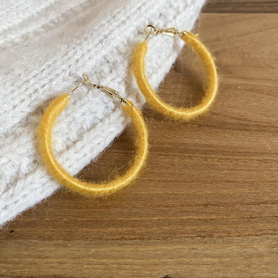 2025 new flocking round earrings autumn and winter simple temperament earrings daily commuting versatile earrings