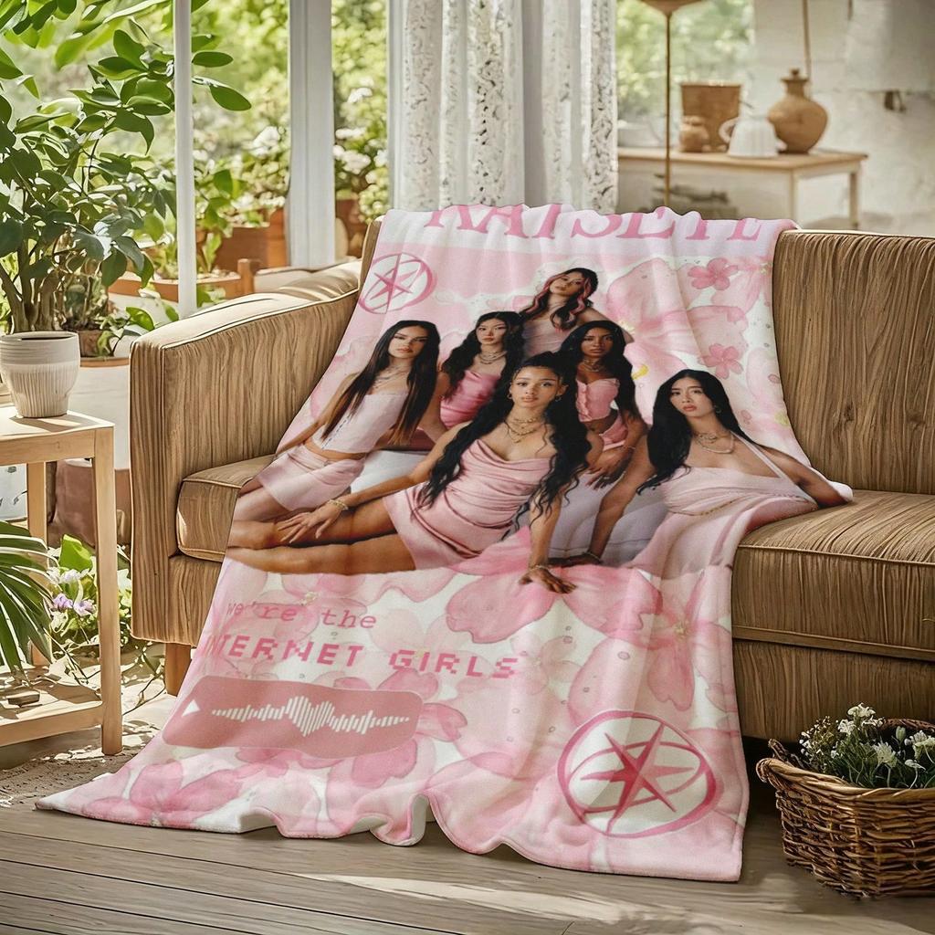 1 Stück Katseye Girlgroup Flanelldecke, Ganzjahres Super Weiche Warme Überwurfdecke für Schlafzimmer Wohnzimmer Camping, Musikfans Hol