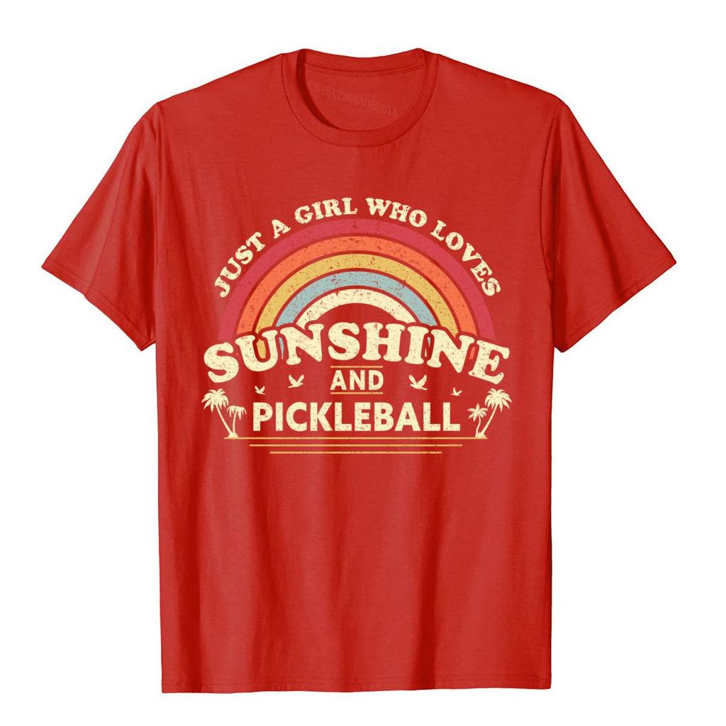 Pickleball Shirt A Girl Who Loves Sunshine and Pickleball TShirt Cotton Customized Tees Funny Mens Top TShirts Normcore