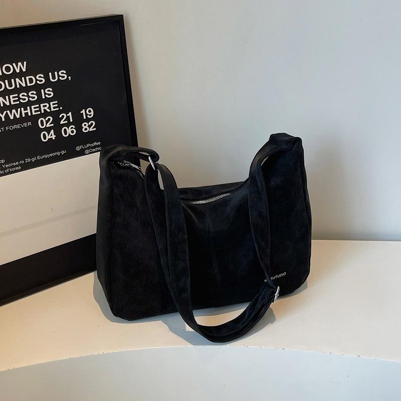 

New Hobo Bag Comfortable and Versatile Crossbody Bags Large Capacity Casual Shoulder Bag Vintage College Commuter Lazy Style чёрный