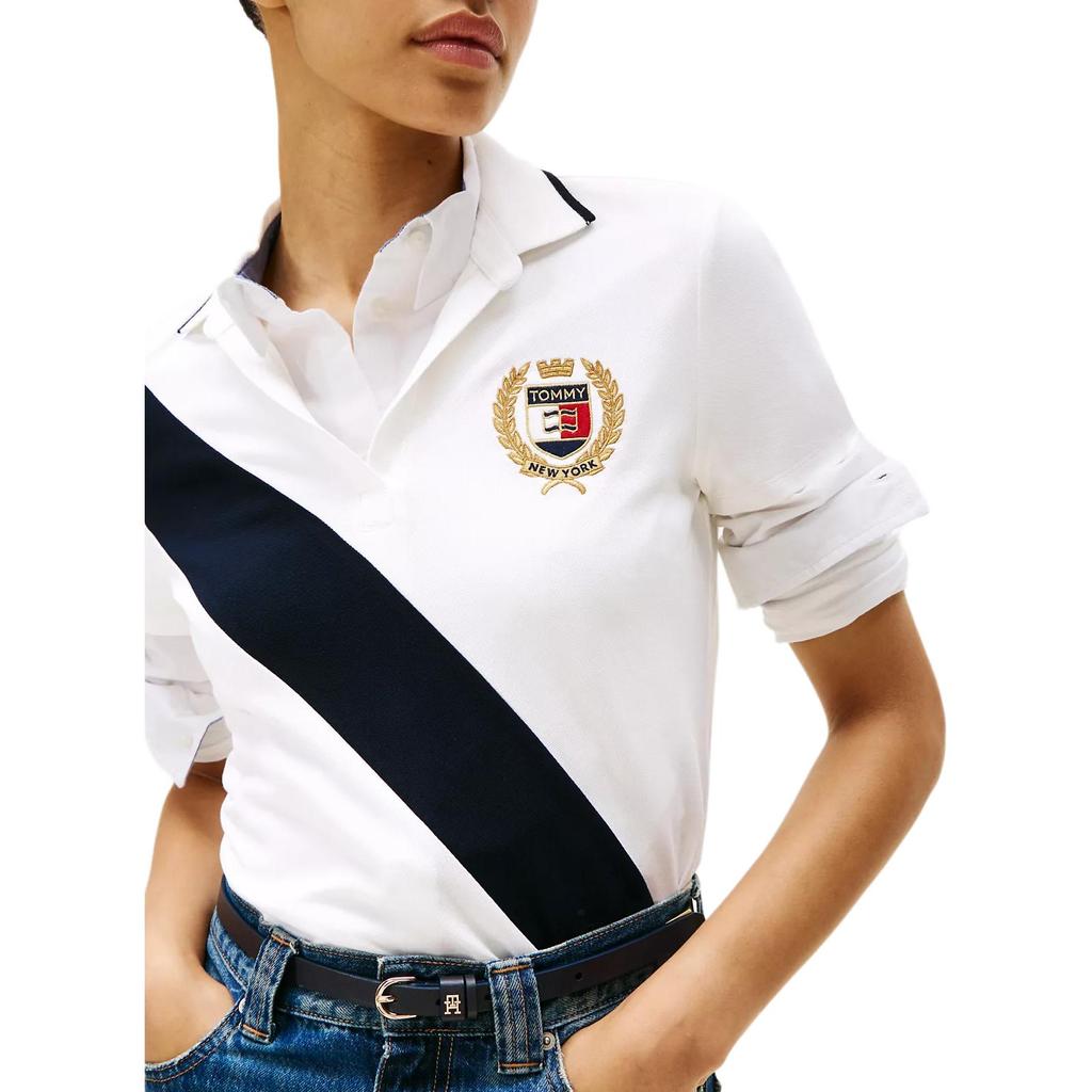 Tommy Hilfiger Soft Comfortable Simple Short Sleeve Polo Shirt Women tops XW05988-YCF