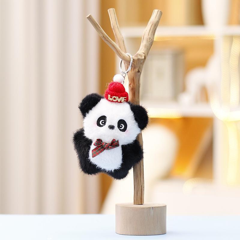 Plush Panda Toy Keychain With Soft Short Plush For Girls Gift Collection