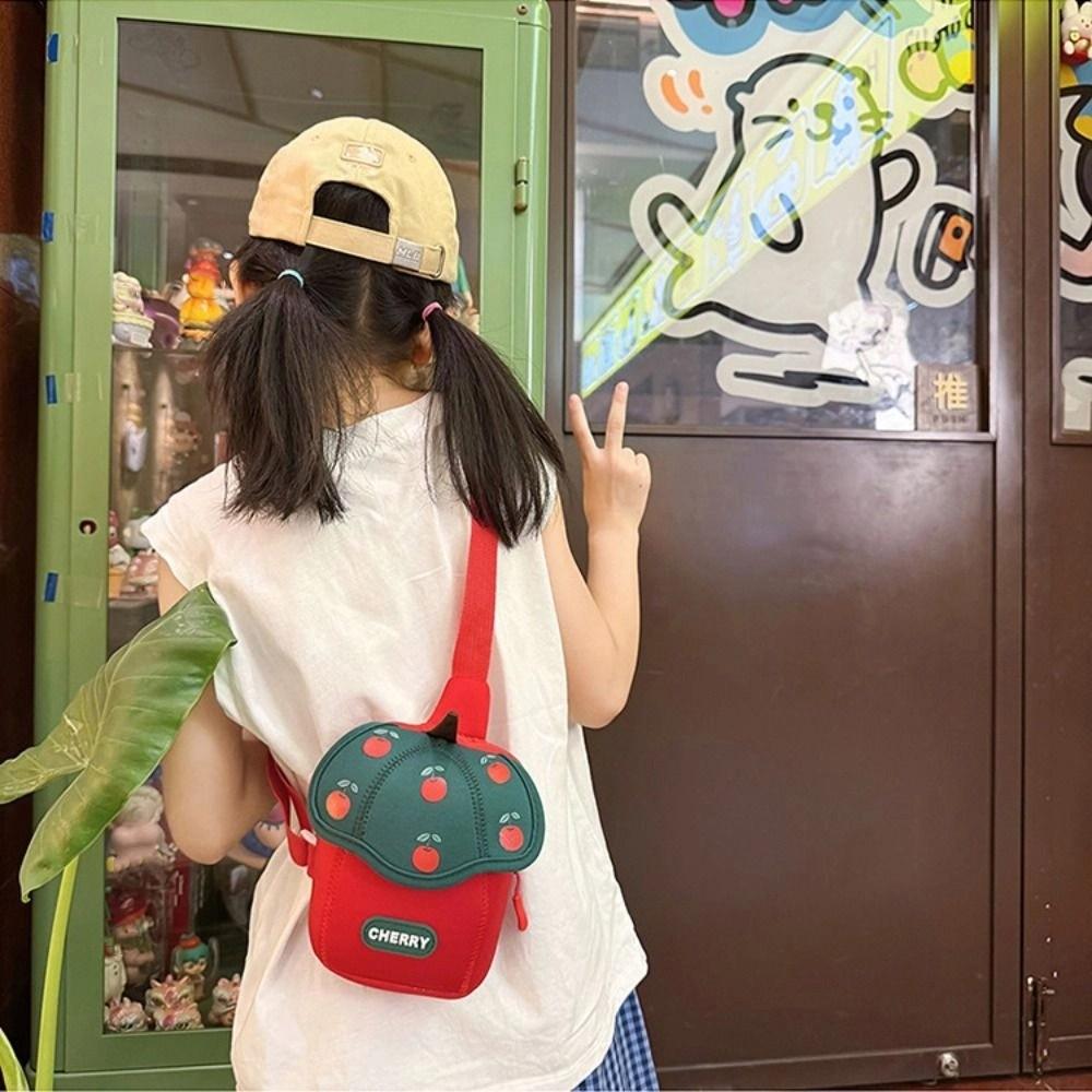 Strawberry Children Backpack Cloth Students Chest Bag Cute Children's Crossbody Bag  Travel