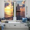 2Pcs Sea Sunrise And Sunset Scenery Curtains Ocean Sailboat Aesthetic Art Curtains Suitable For Bedroom Livingroom Store Hotel