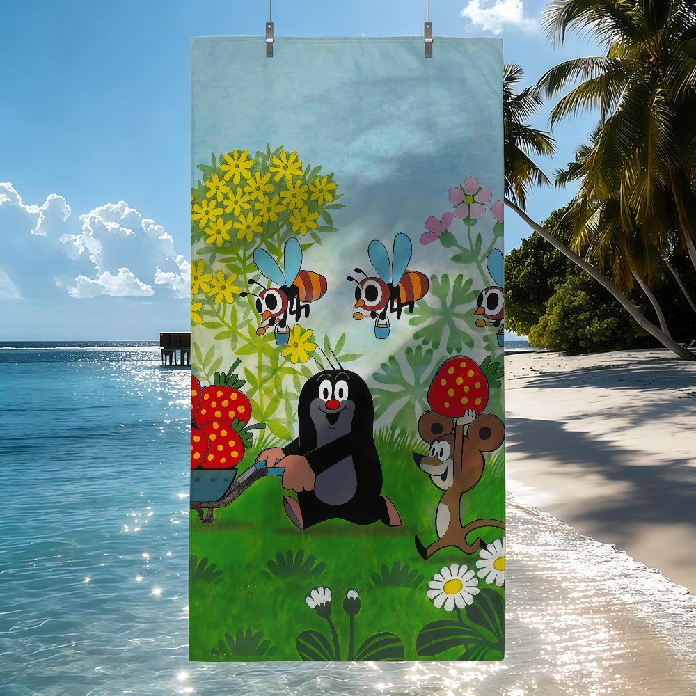 Cartoon The Little Mole Towel Quick Drying Beach Towels Are Suitable For Swimming Pools Camping Yoga And The Gym STJ40x70CM
