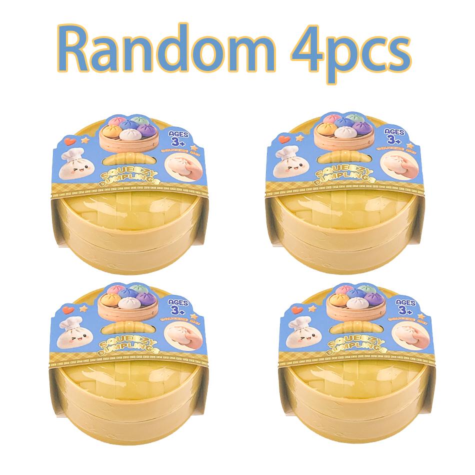 High-Quality 4Pcs Squishy Dumpling Stress Ball, Dumpling Squishy Toy Shape Hand Relaxation Toy, Party Favor Gift For Friends