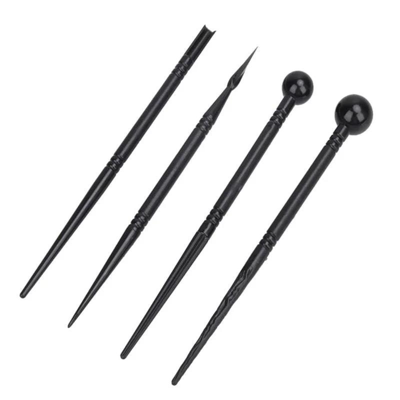4pcs/set Cake Carved Pens Flower Modelling Tool Fondant Biscuit Cake Molds Petal Pattern Stick Tool Pen