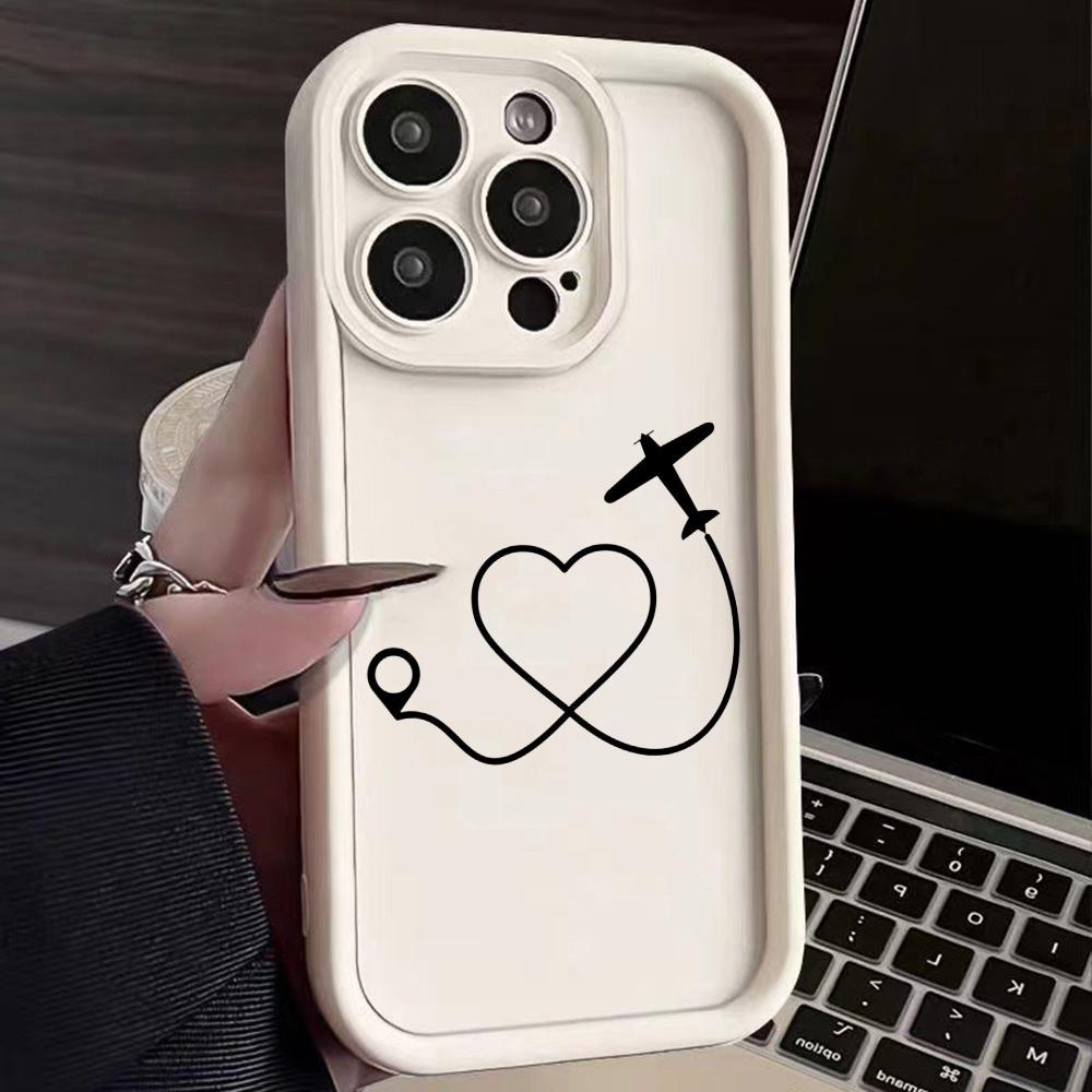 N68 Airplane flight trajectory art Soft Angel Eyes Phone Cases for Samsung A54 A34 A14 S23 S24 Ultra S20 FE Xiaomi Redmi Note 13 12C Shockproof Cover