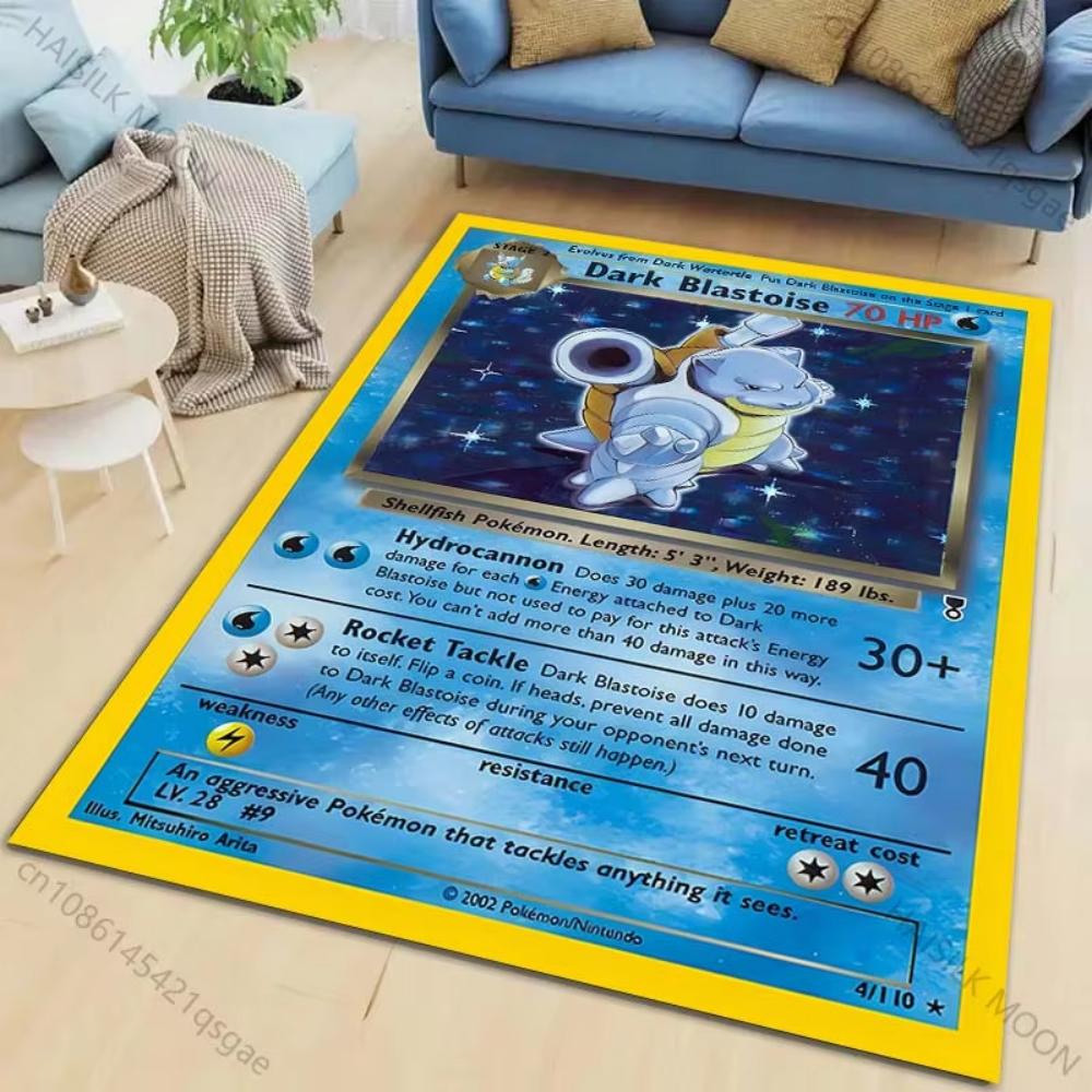 Tappeto Tappetino Tappeto Stampato Pokémon Card Pikachu Charizard Squirtle per Soggiorno Camera da Letto Decorazione Divano Tappeto per Aree della Casa Tappeti da Gioco