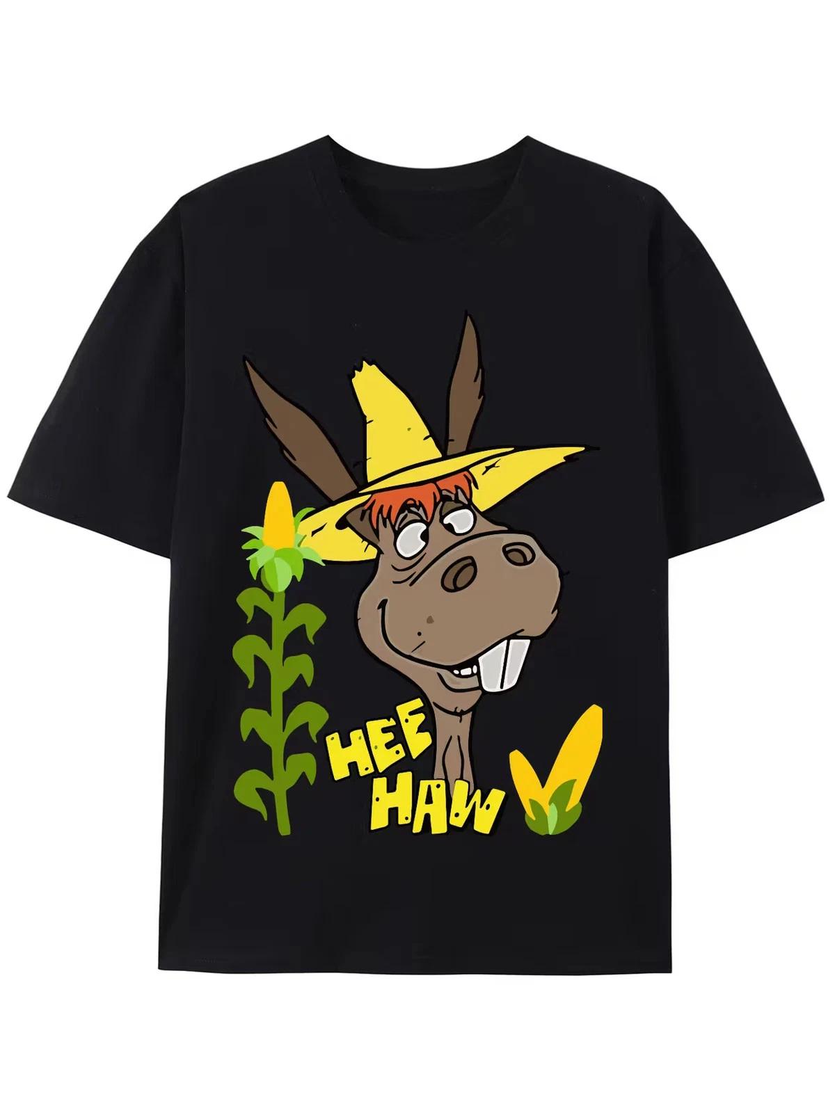 

Funny Hee Haw Donkey Vintage Graphic T-Shirt - Men S Short Sleeve Casual Tee wit S