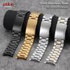 Silber Gold Schwarz Edelstahl Uhrenarmband 16mm 18mm 20mm 22mm 24mm Gebogenes Ende Armband Ersatz Armband Armband mit Werkzeugen