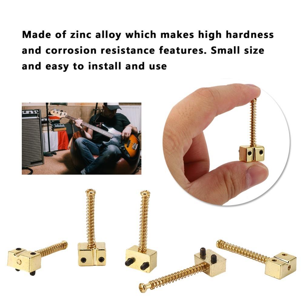 5PCS Spring Screws String Saddles Metal Electric Bass Bridge Saddles  Bass Electric Guitar Kits