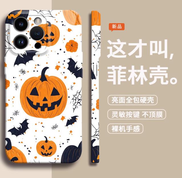 Suitable for apple 11promax mobile phone case halloween ins11pro pumpkin head bat iphone11 film