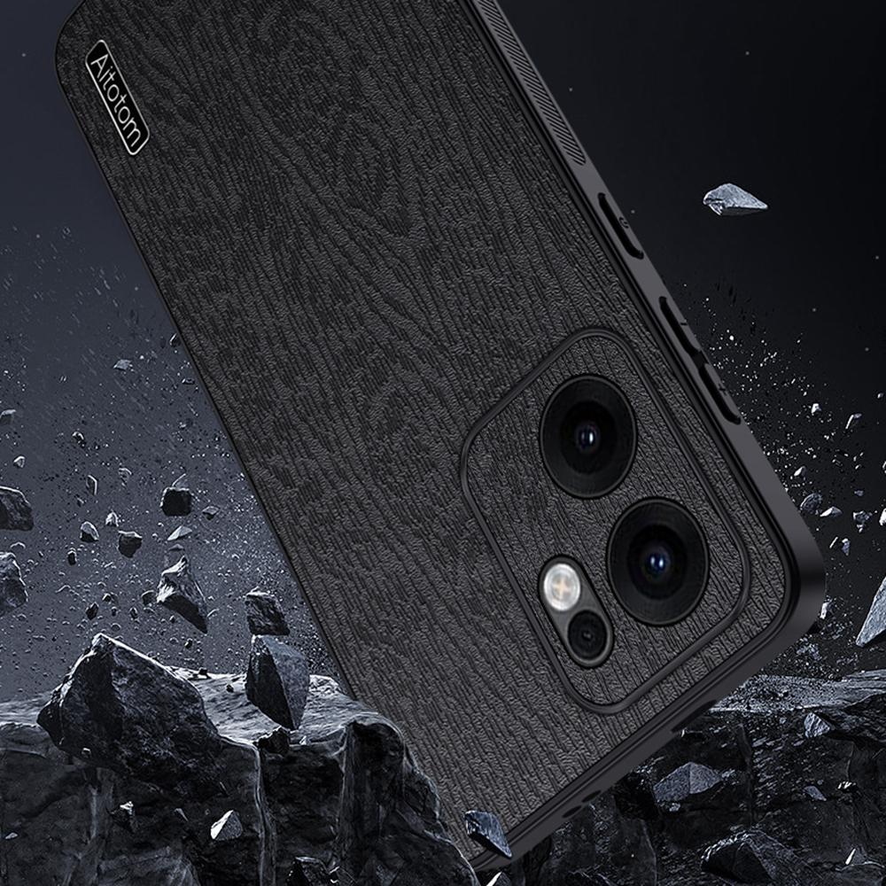 Dla Oppo Reno13 F 5G (Reno 13 FS 5G)/Etui 4G Tekstura Drewna Pokryte Skórą PU PC TPU Pokrowiec na Telefon