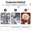 Christmas Pearl Painting Art Painting Kit Snowman with Red Scarf and Holly Handmade Diy Home Decoration Painting