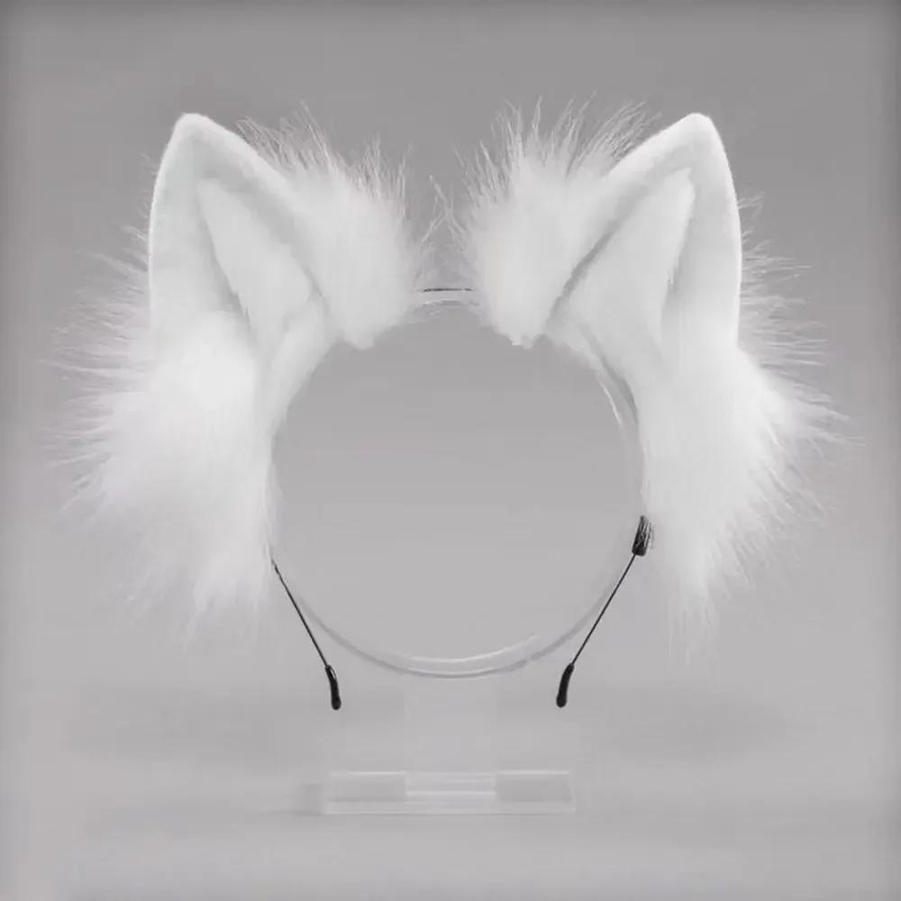 Womens Lolita Plush Hair Ornaments Animal Cat Ears Hair Halloween Party Hair Hoops Anime Cosplay Fancy Props