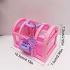 1 buc Cutie de Machiaj Drăguță Roz/Mov, Cutie de Jucării din Plastic cu Lacăt, Cufăr cu Comori Cutie pentru Bijuterii, Cutie Ornament Decorativă Fete Dressing