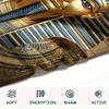 1PC Custom Name Golden Egyptian Pharaoh Patterned Flannel Blanket Suitable For All Seasons for Home Decor Warmth and Comfort Gifts Holiday Present_lx