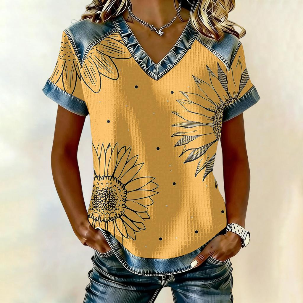 Women's Fashion Casual Retro Print Top