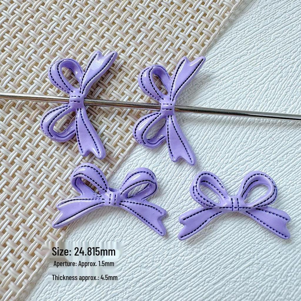 Macaron Color Bow Tie Bead String Necklace & Hair Accessories