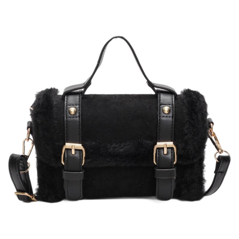 Autumn and winter French niche fashion handbag women's 2025 new foreign plush small square bag high-end shoulder bag