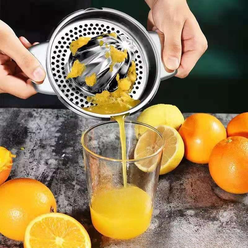 Manual Lemon Orange Fruit Juicer Stainless Steel Kitchen Accessories Durable Citrus Raw Juice Maker Portable Creative Squeezer