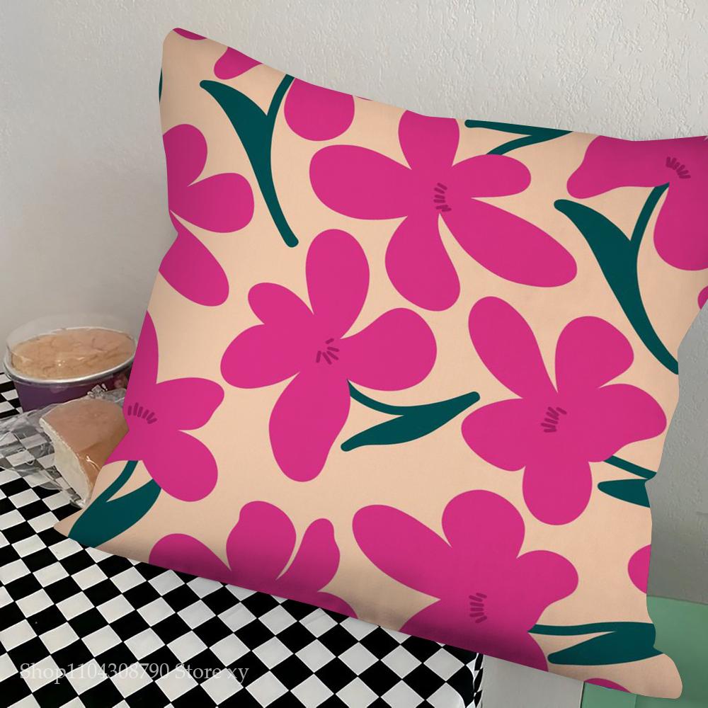 Flower Plants Pillow Case Square Pillow Bedroom Sofa Leisure Comfort Cushion Car Living Room Home Decoration