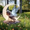 Acrylic Moon Fairy Garden Stake Decoration Weather-proof Outdoor Yard Lawn Patio Pathway Waning Moon Elf Stake Stick Ornament
