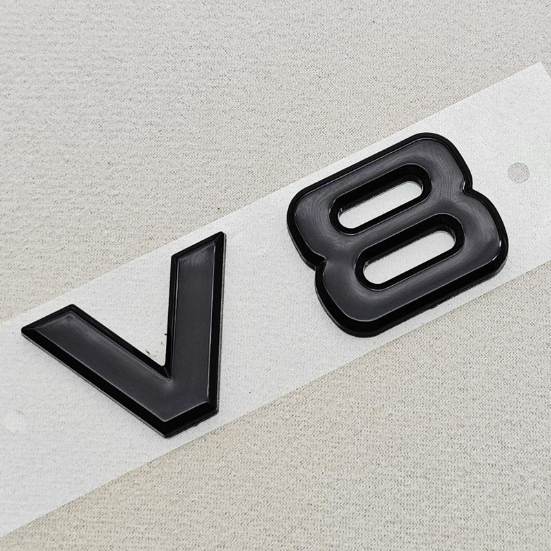 3D ABS Red Chrome Black V8 V6 Car Rear Trunk Sticker Emblem Badge Decals For TOYOTA Auto Accessories