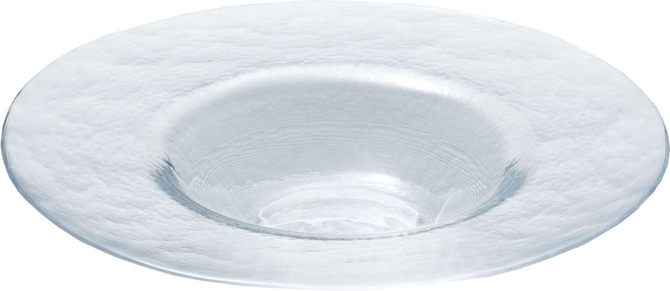 

Toyo Sasaki Glass Orbit Rimmed Bowl 210, Made in Japan, Large Round Plate, Glass Dish, Tableware, 46157