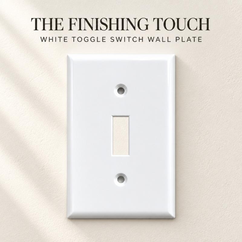 Wall Cover Plate for a Single-Gang Position, Smooth White Molded Face with a Central Lever Opening and 2 Included Mounting Screws for Placement