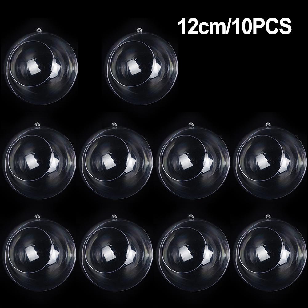 10PCS Versatile Transparent Acrylic Open Balls for Holiday Crafts and DIY