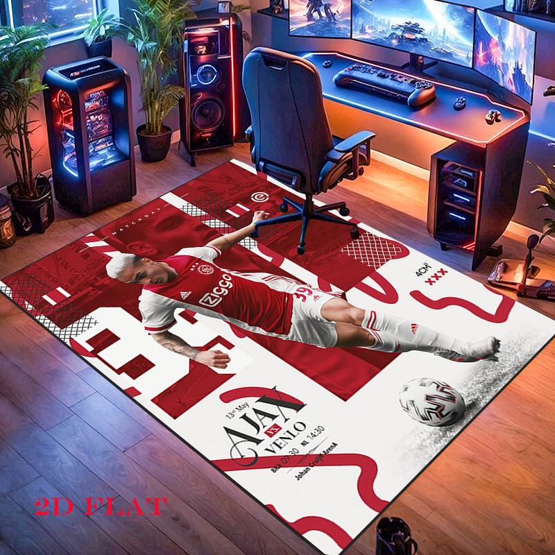 AFC Ajax logo Koberec pro obývací pokoj, ložnici, domácí dekoraci pohovky, protiskluzová podložka na hraní pro děti