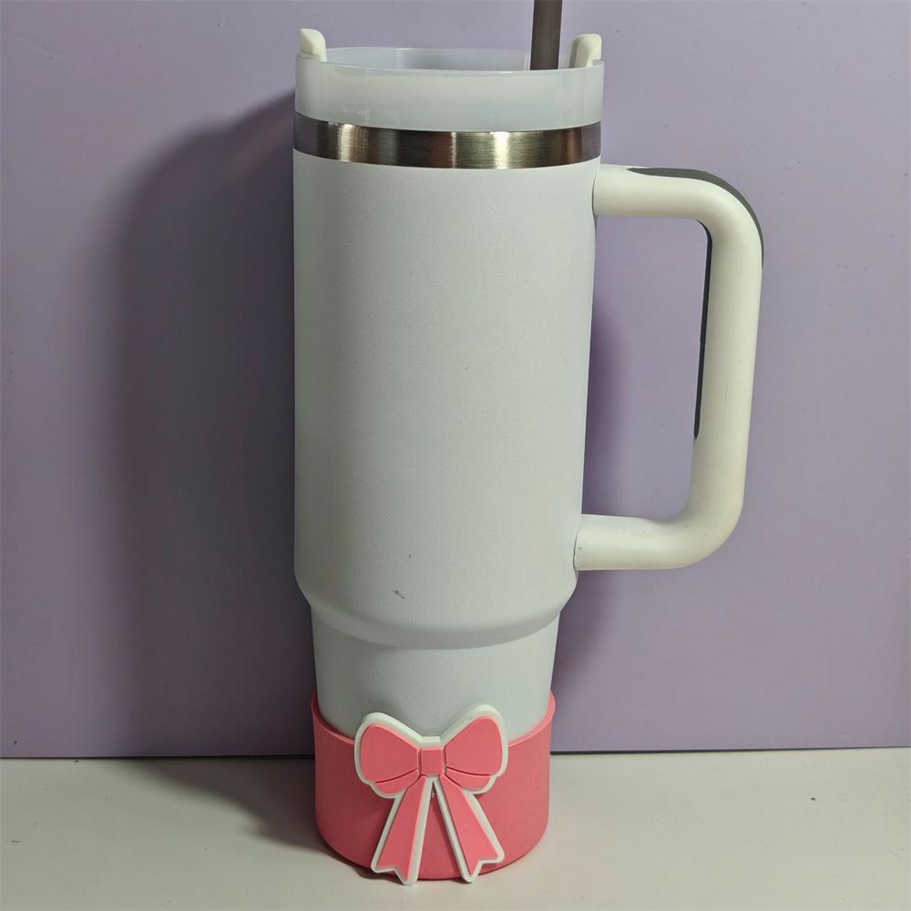 Schleife Dekorativ Silikonbecher Bodenschutzhülle 40oz 30oz Becher Schutzhülle Tragbare Wasserflasche Kissen Becherzubehör
