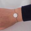Personalized Simple Concave Round Bracelet for Women's Retro Stylish Round Hammer Pattern
