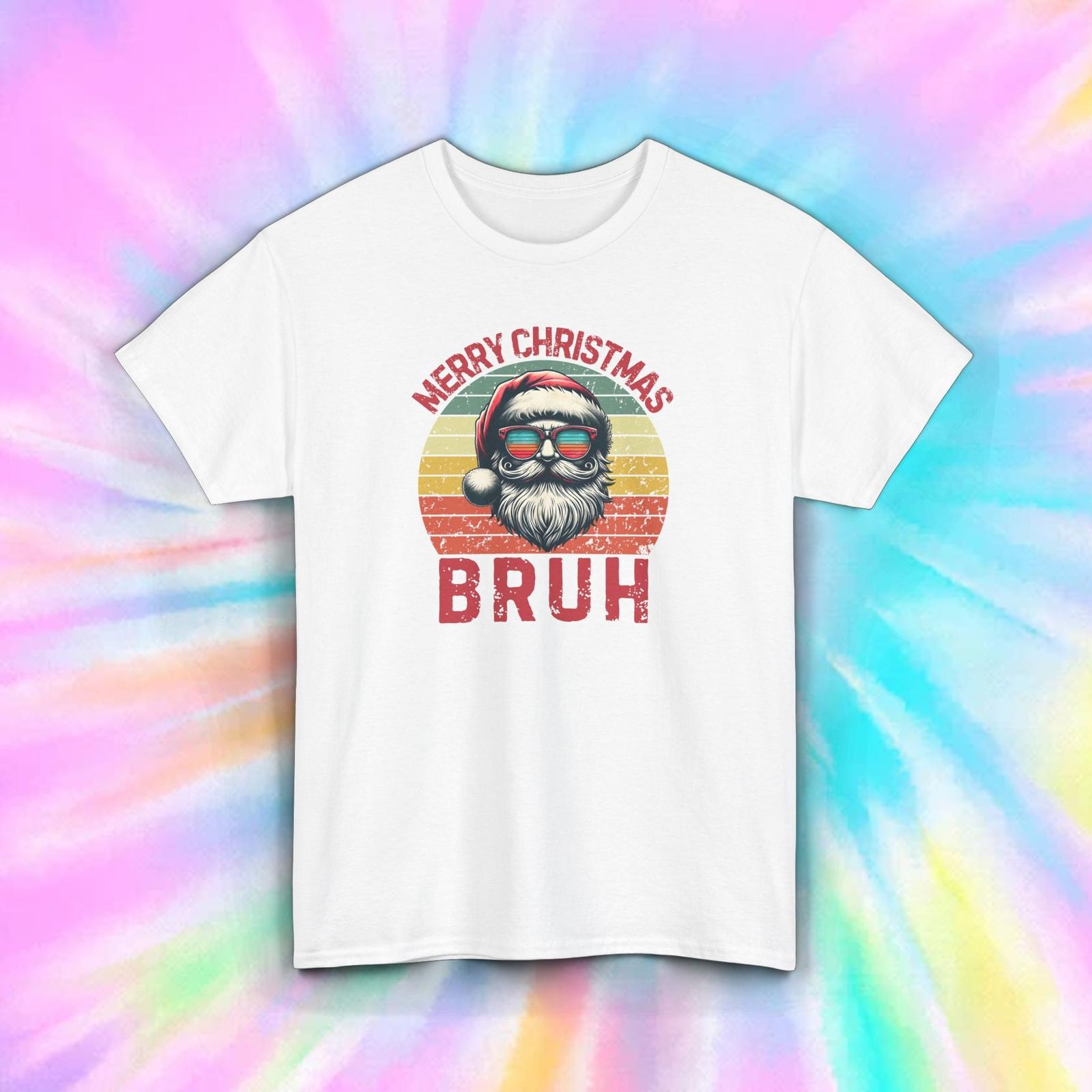 Merry Christmas Bruh T-Shirt S-5XL Funny Santa Holiday Gift Retro Christmas Tee XXL