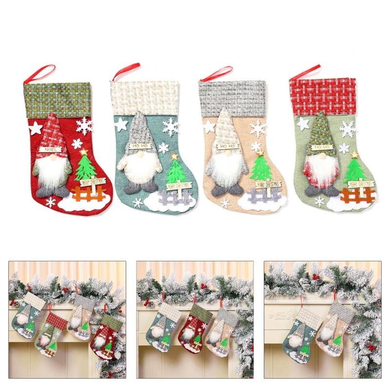 Christmas Stockings Christmas Tree Ornament Lovely Christmas Hanging Socks For Holiday Party Home School Decoration