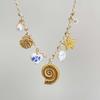 Movable Woven Rope Collarbone Chain Ocean Style Mini Metal Sun Necklace  Kids