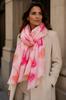 Pink Shawl with Hearts and Gold Shimmer - Romantic Accent 180x90