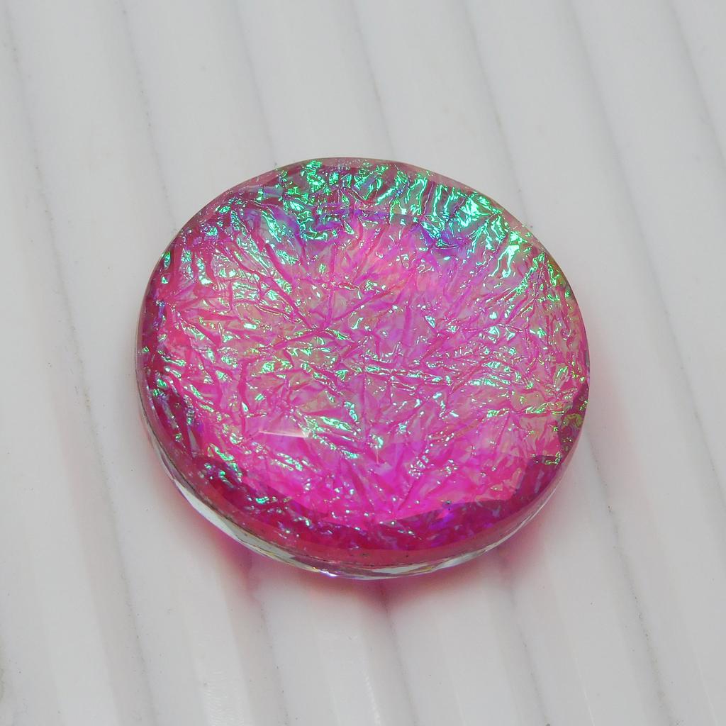 Ammolite Round Cut 61.45 ct Multi-Color Lab-Created Loose Gemstone for Jewelry Making and Crafts