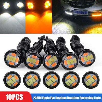 10pcs Car Led Eagle Eye Light 23mm 4014 6smd Super Bright Lens High Power Daytime Running Light